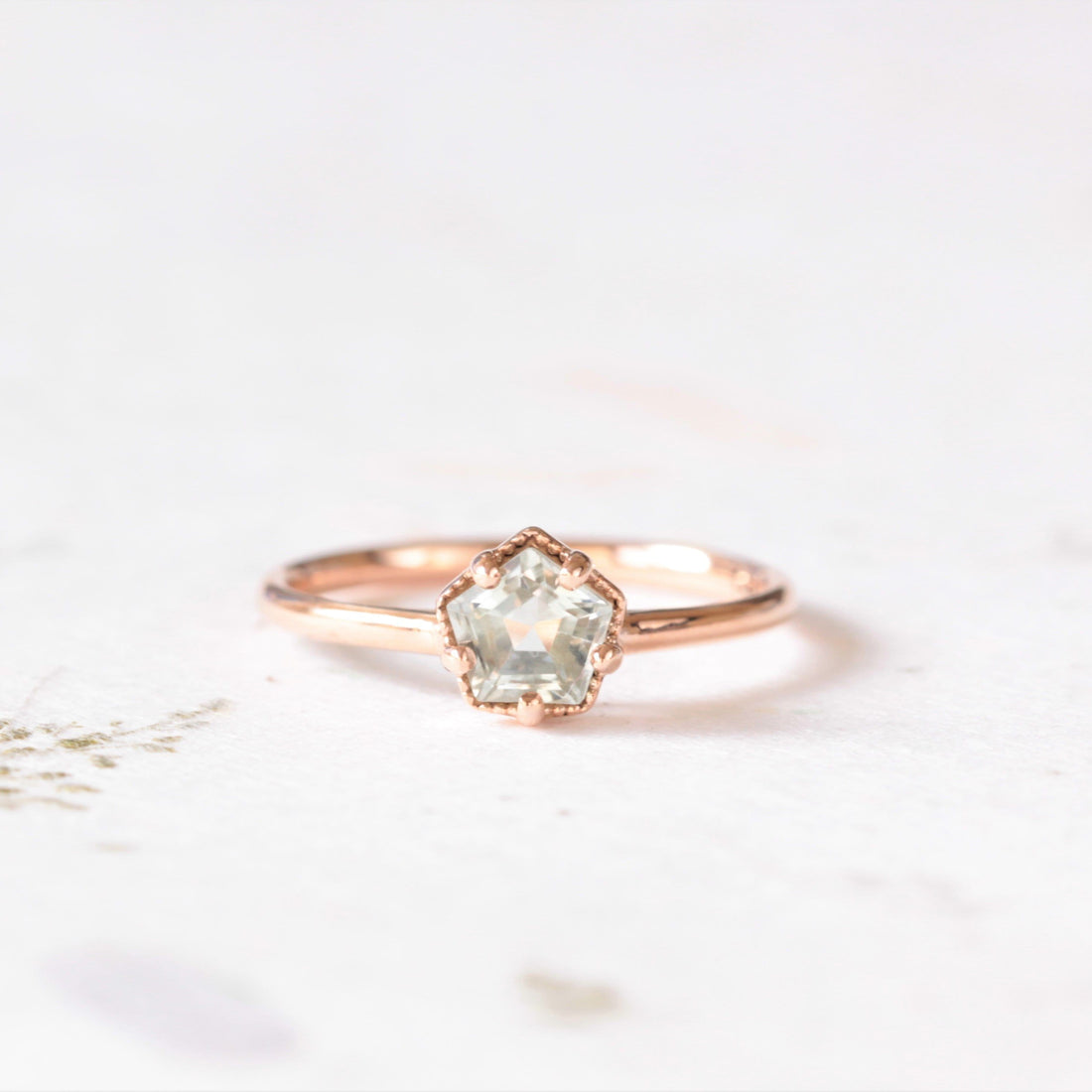 Green amethyst engagement ring - Vinny &amp; Charles