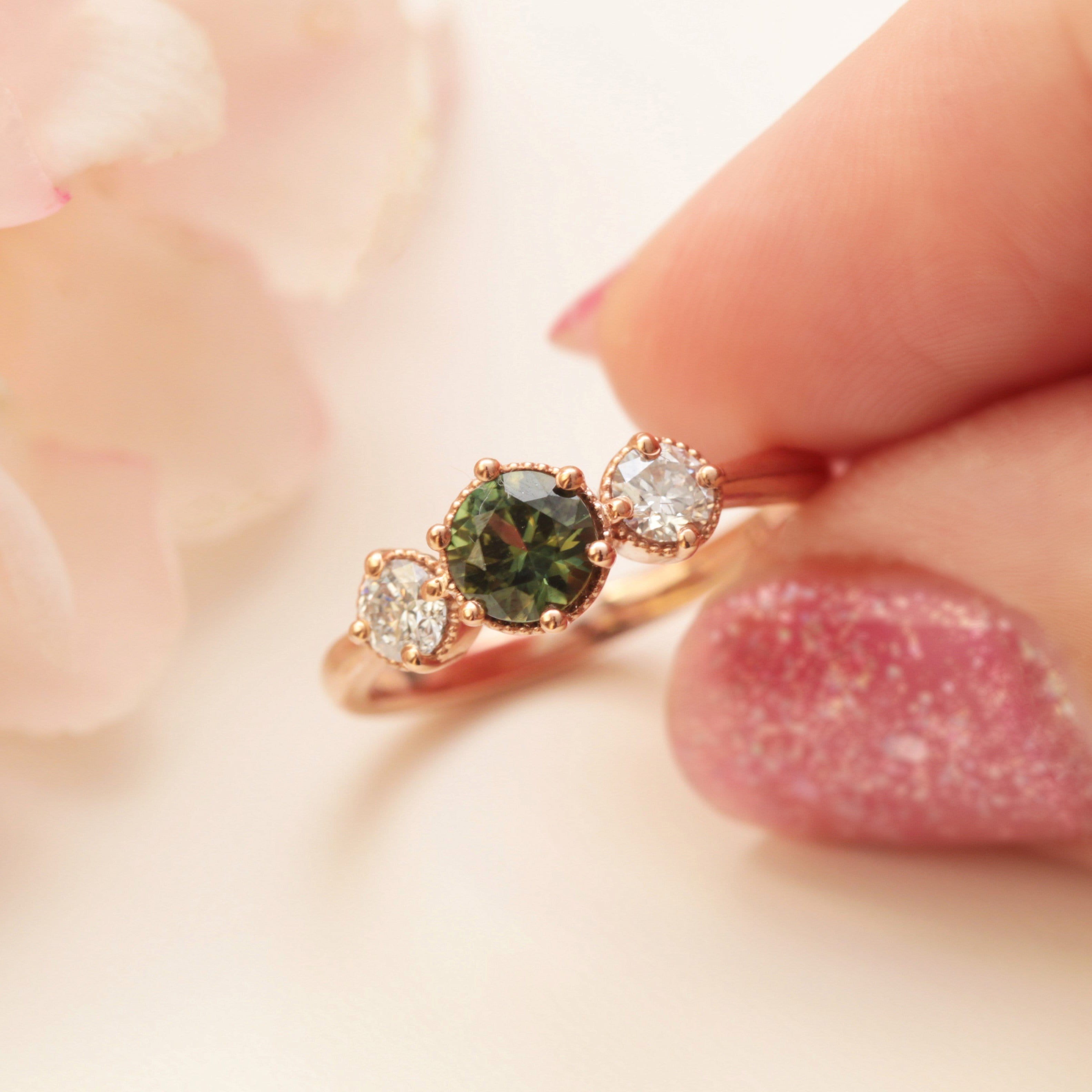 Green Sapphire Engagement Ring - Vinny &amp; Charles