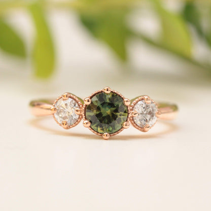 Green Sapphire Engagement Ring - Vinny &amp; Charles