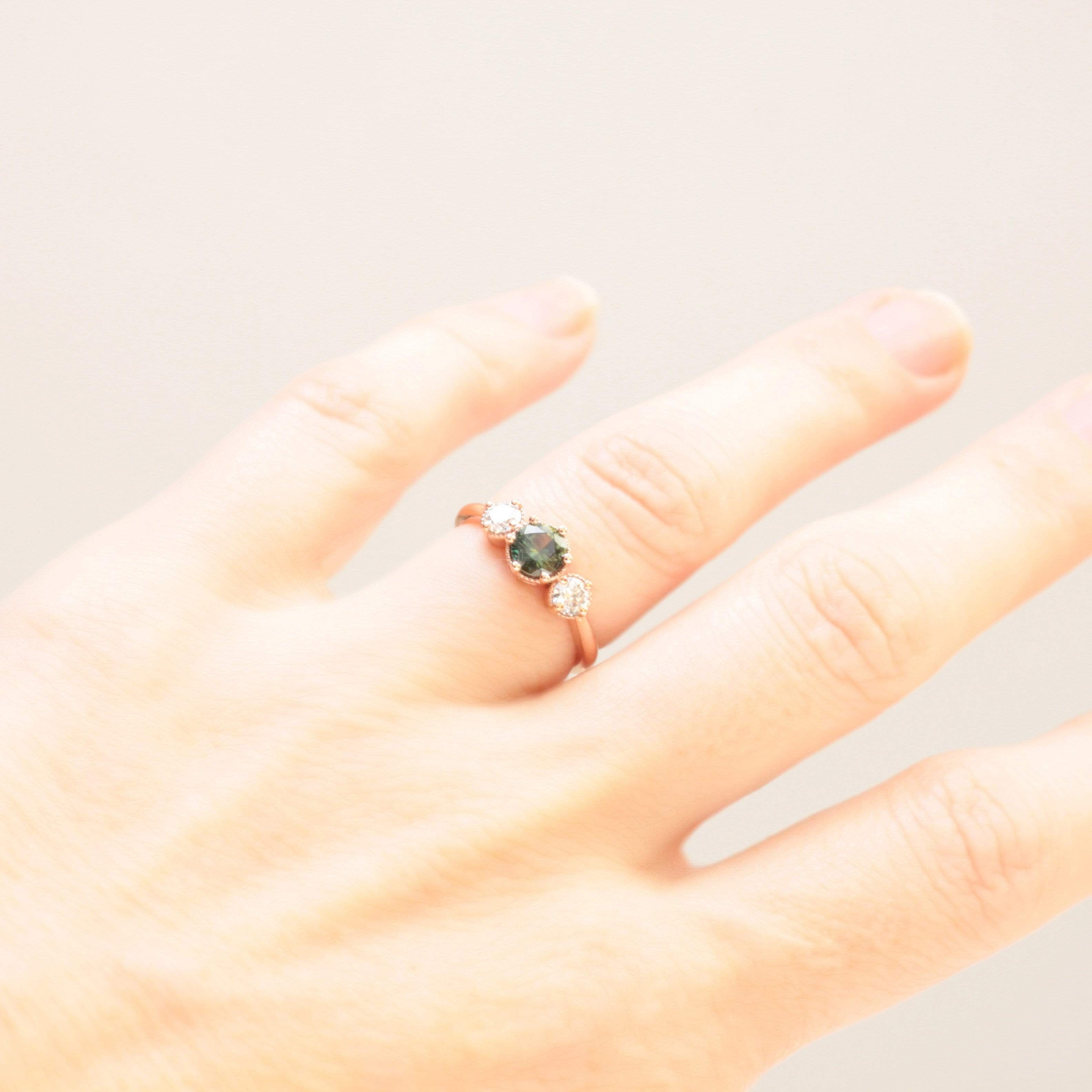 Green Sapphire Engagement Ring - Vinny &amp; Charles