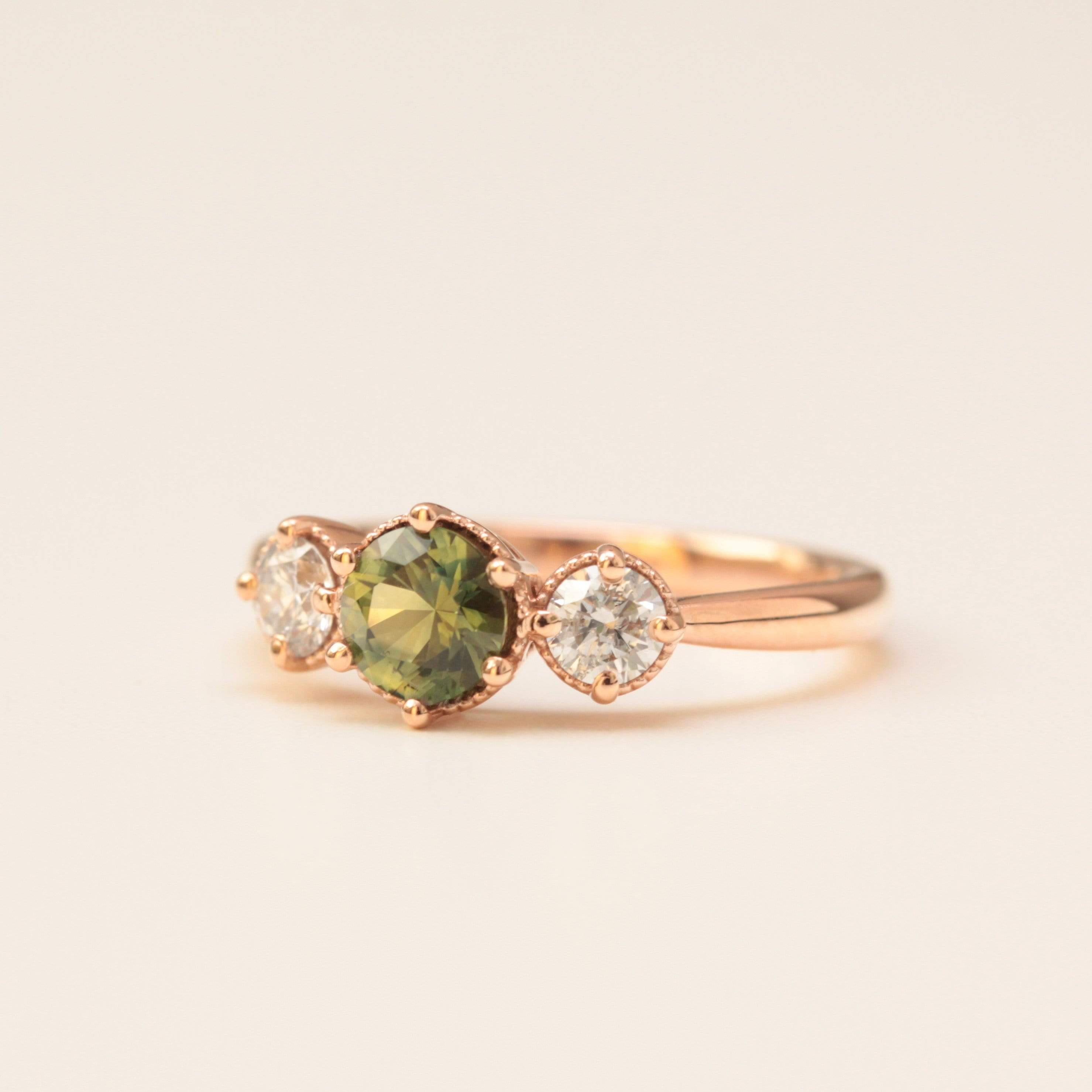 Green Sapphire Engagement Ring - Vinny &amp; Charles