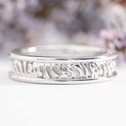 Monstera Inspired Wedding Band - Vinny &amp; Charles