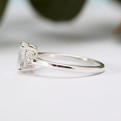 Oval Moissanite Trilogy Ring - Vinny &amp; Charles