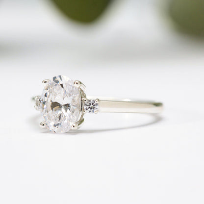 Oval Moissanite Trilogy Ring - Vinny &amp; Charles