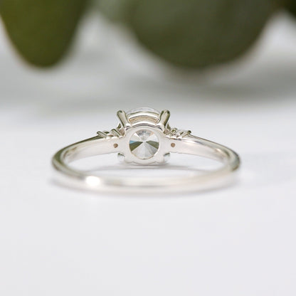 Round Moissanite Trilogy Ring - Vinny &amp; Charles