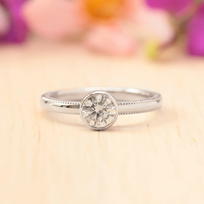 Milgrain diamond engagement ring - Vinny &amp; Charles