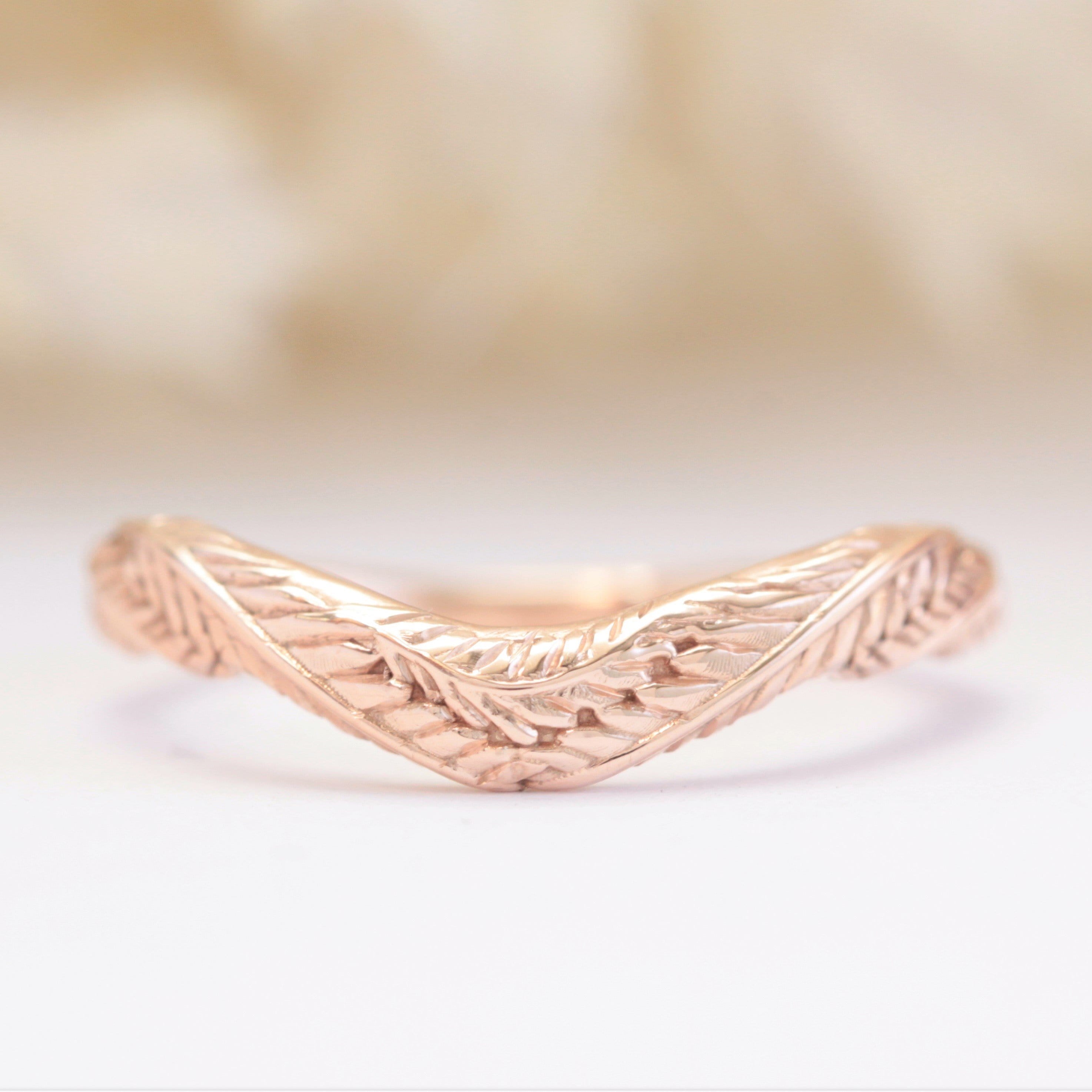 Foliage Leaf Wedding Ring - Vinny &amp; Charles