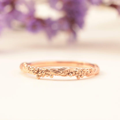 Wattle Leaf Wedding Ring - Vinny &amp; Charles