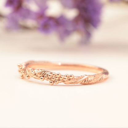 Wattle Leaf Wedding Ring Set - Vinny &amp; Charles